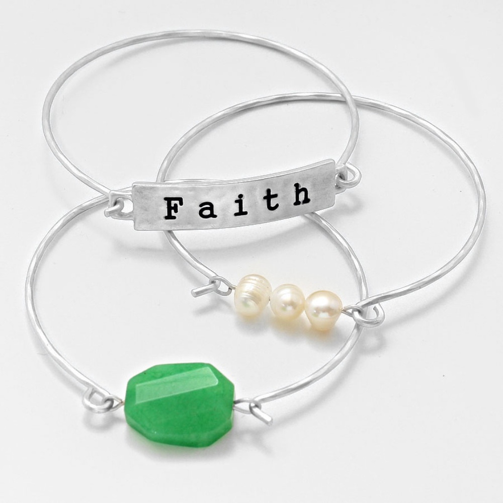 "Faith" Gemstone Stack Bracelet - image 2